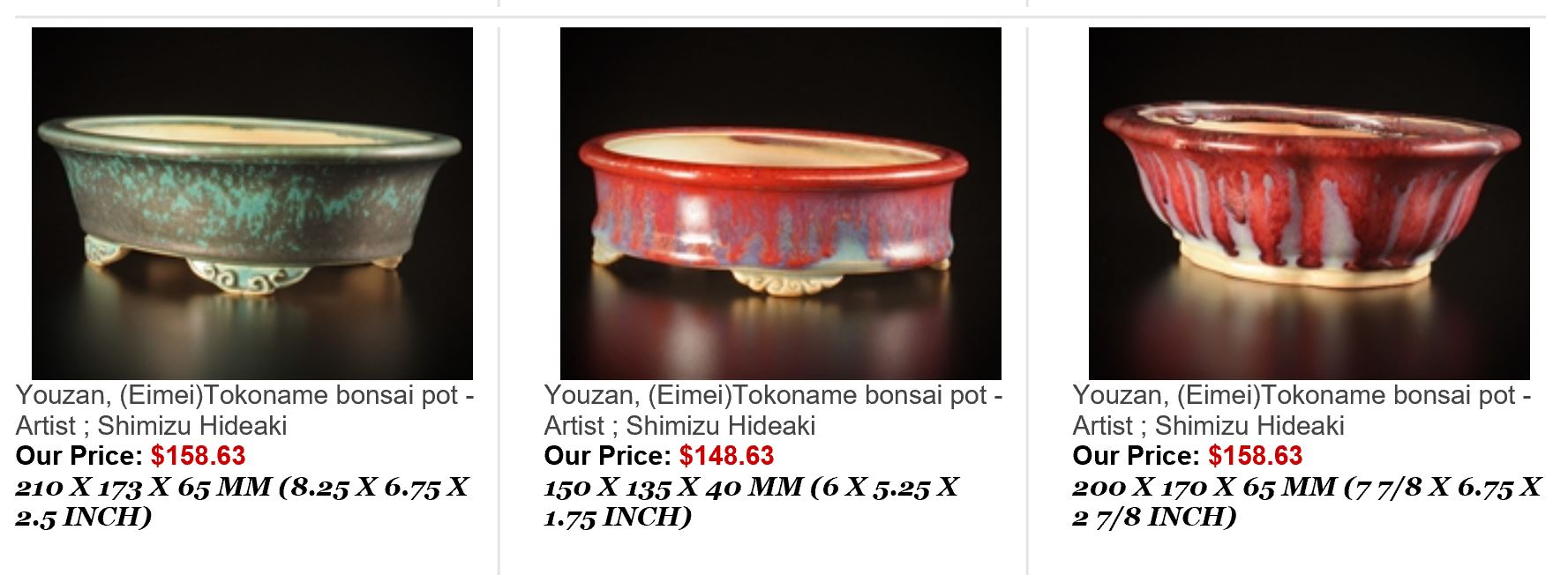 Youzan Tokonome pots