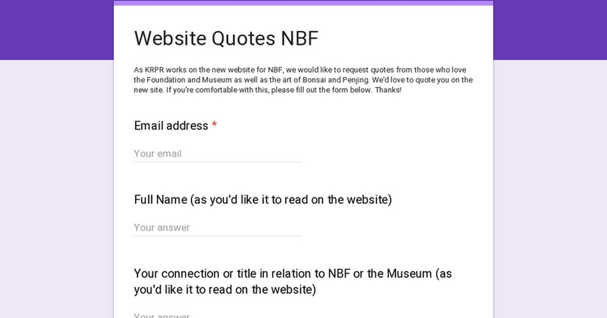 Website Quotes NBF